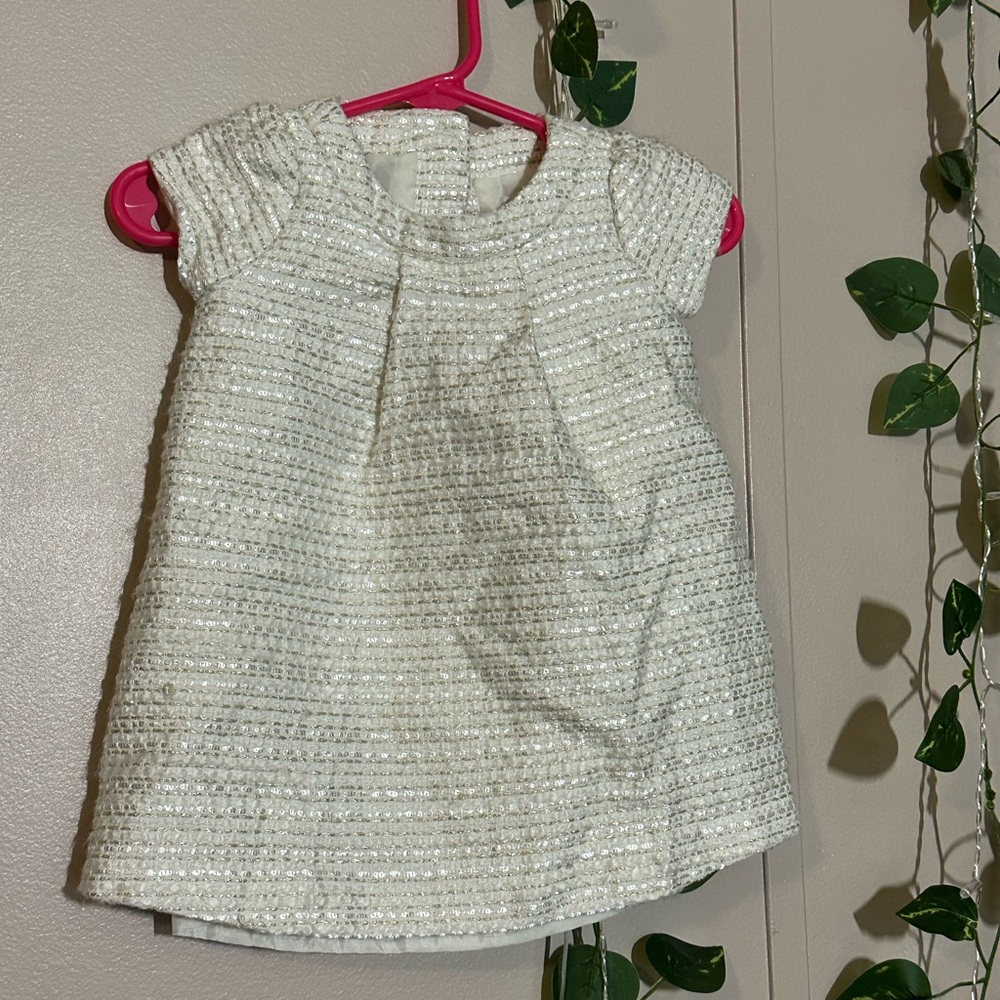 Janie and Jack Cream Textured Baby Dress
